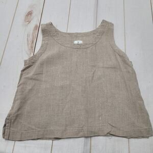 Via Vai 100% linen boxy crop tank minimalist lagenlook top